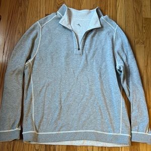 Tommy Bahama Mens reversible gray and white pullover.  Size XXL